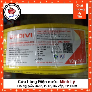 Dây điện đôi mềm cadivi vcmo 2x1.5mm cao cấp