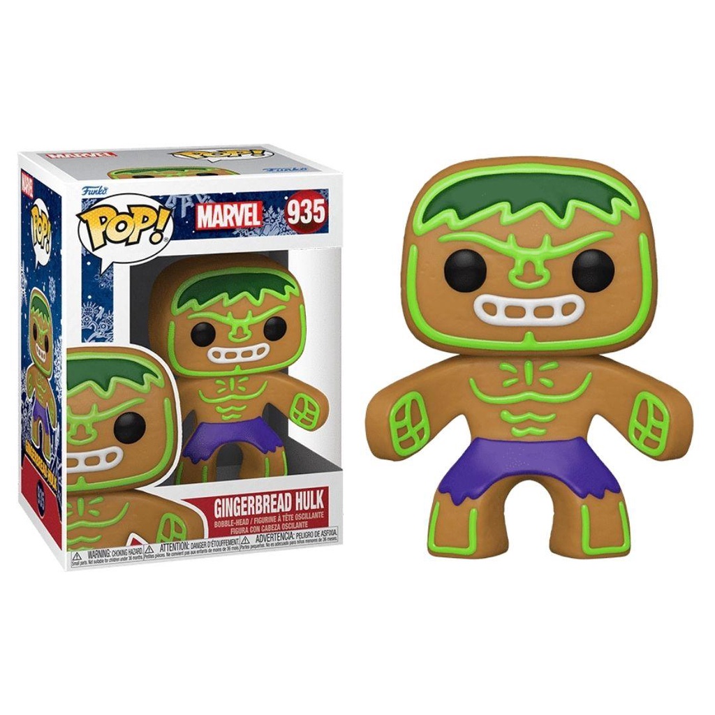 Mô hình Marvel Hulk 10cm 935 Gingerbread Funko Pop Mô hình tĩnh Nhựa PVC CHÍNH HÃNG MỸ MVFKP04