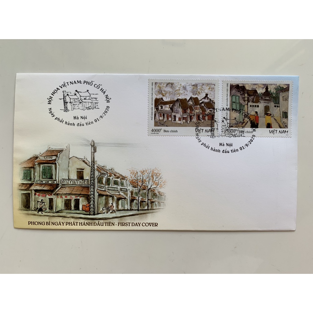 Hội Họa Việt Nam: Bì thư FDC/Bộ Tem/Bloc SPECIMEN Phố Cổ Hà Nội