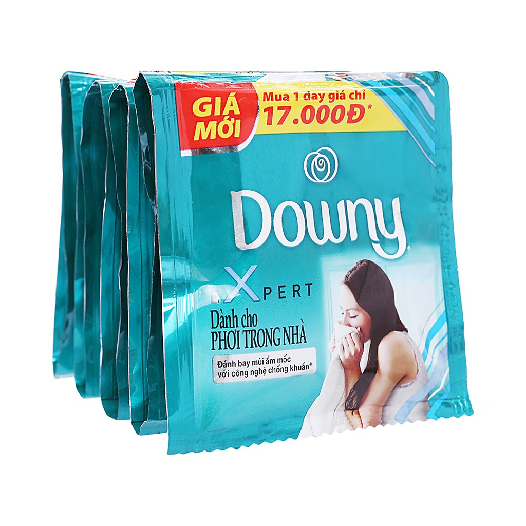 Dây 10 gói nước xả vải Downy Expert dành cho phơi trong nhà 10 gói x 20ml