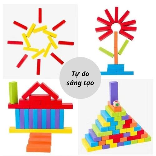[Sale sốc] Bộ đồ chơi rút gỗ màu cho bé, đồ chơi trẻ em phát triển trí tuệ, size lớn an toàn cho trẻ