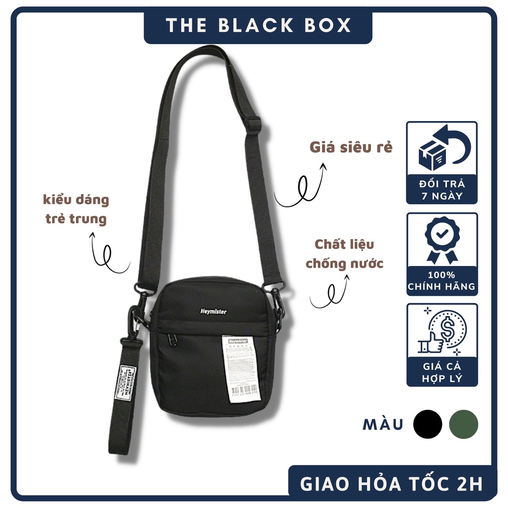 Túi Đeo Heymister Mini Unisex Nam Nữ Thời Trang Nhỏ Gọn Tiện Lợi Tặng Kèm Khoá Dây Hàng GenZ - The Black Box