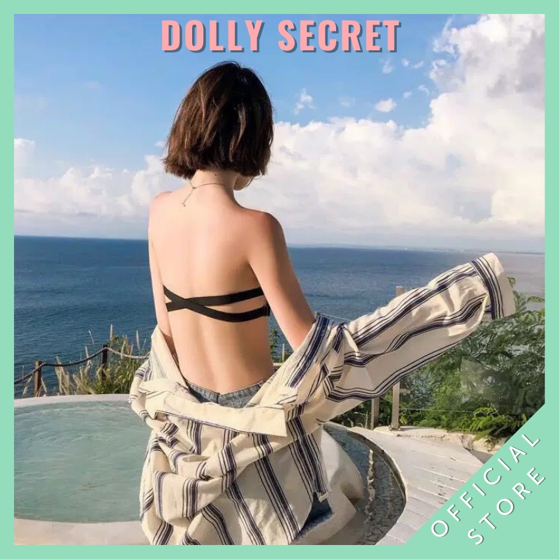 Áo lót nữ không dây cup ngực đệm mỏng chống tụt mặc áo hở vai DOLLY SECRET A20