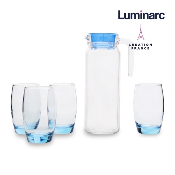 Bộ bình ly thủy tinh Luminarc 5 món Rotterdam Ice Blue- LUROJ1799