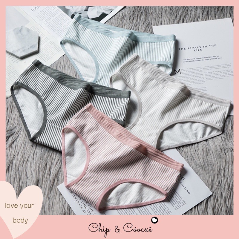 Quần lót cotton hoạ tiết kẻ