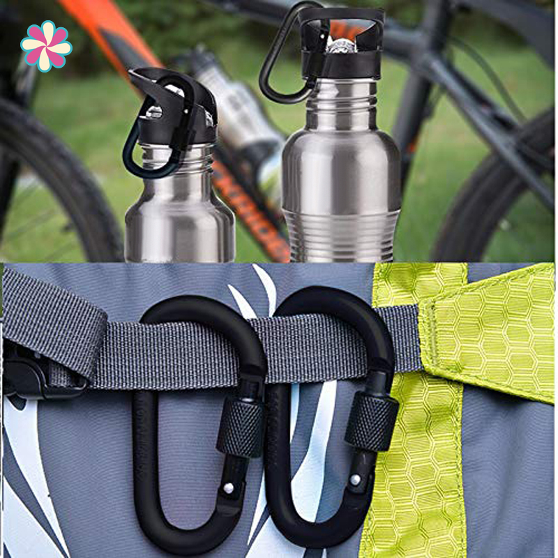 1 Móc Khóa Đa Năng Hình Chữ D 8mm Bằng Hợp Kim Nhôm