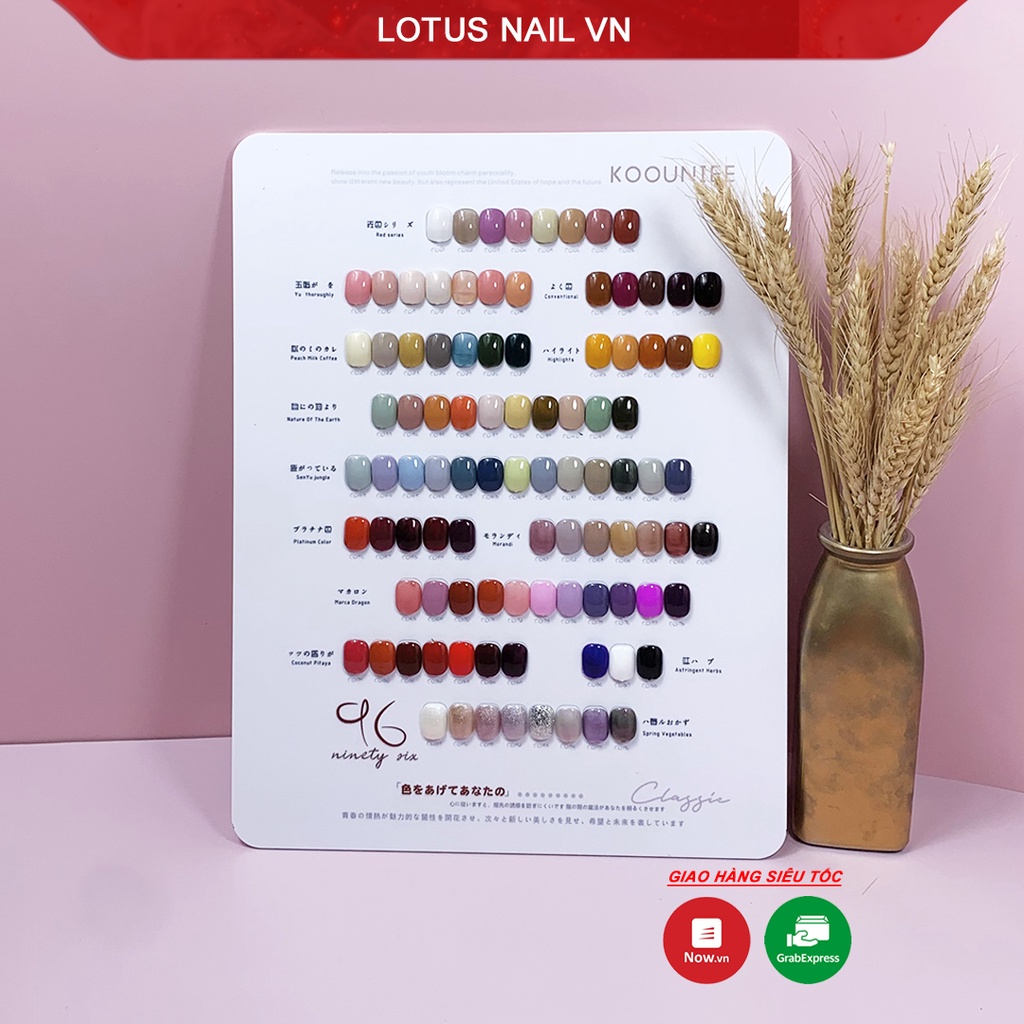 Set sơn gel Koouniee phong cách Hàn Quốc 96 màu hàng mới 2021 tặng kèm bảng màu + base + top