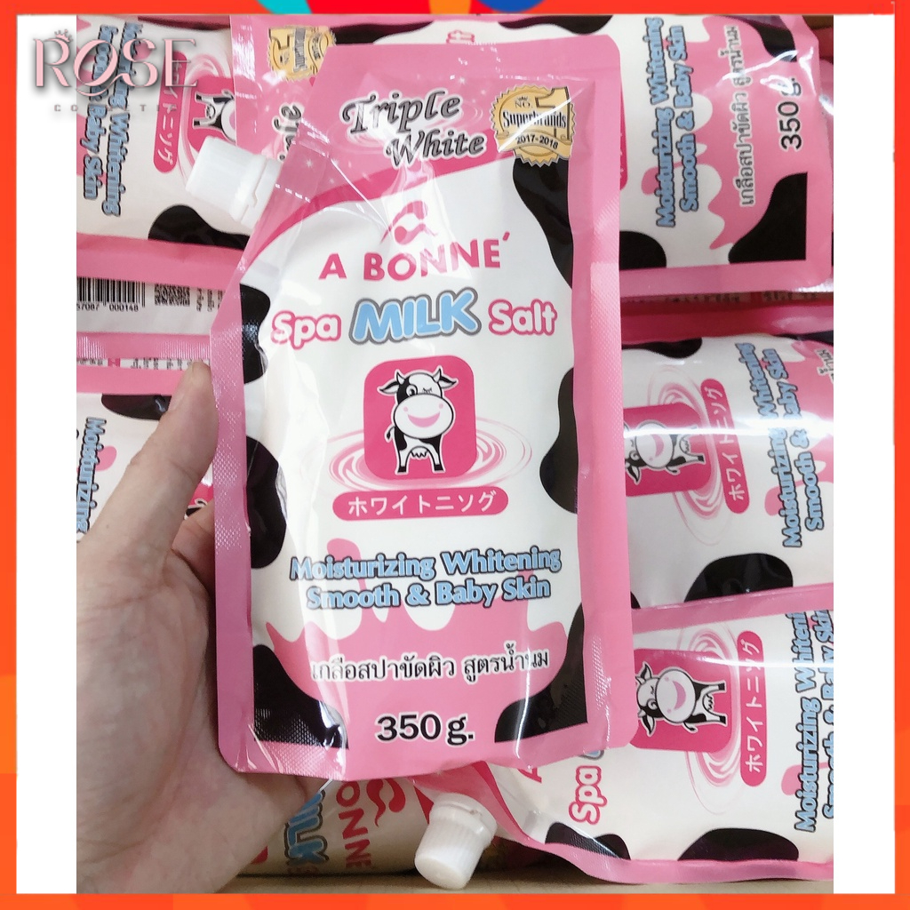 Muối Tắm Sữa Bò ⚡⚡ Thái Lan Tẩy Tế Bào Chết Tẩy Da Chết Body A Bonne Spa Milk Salt Cho Làn Da Mịn Màng 350g