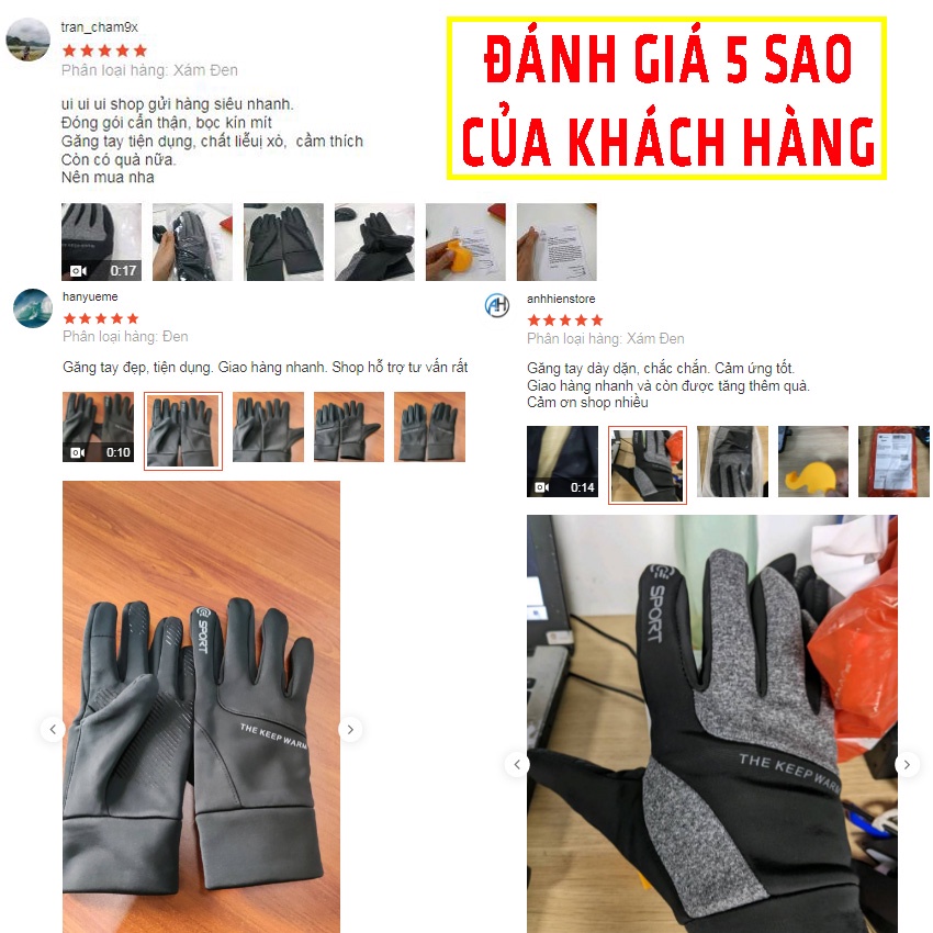 Găng tay đi xe máy mùa đông cảm ứng HuNa gang tay giữ ấm chống gió sương GT02 bảo hộ chống nắng đi phượt chống gió NaHu