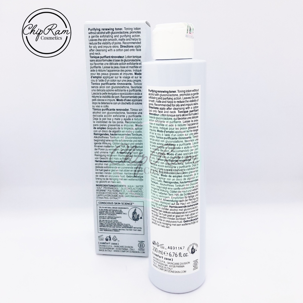 Nước dưỡng cân bằng Comfort Zone Active Pureness Toner 200ml