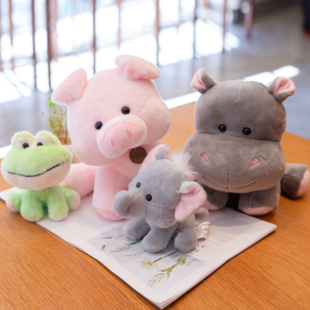LANFY 10 Styles Shake Head Stuffed Toy Kawaii Appease Toys Shake One's Head Plush Doll 15/20/30cm Cute Cartoon Animals Plushie Present Tilting Head Hippo Plush Pillow Frog Plush Toys