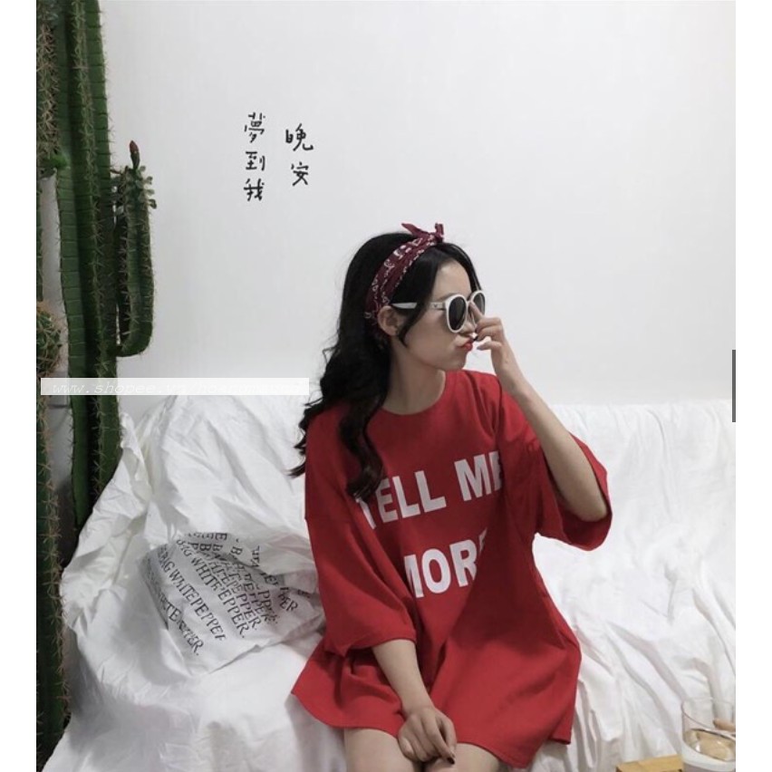 Áo phông TELL ME MORE ngắn tay HARIQUEEN