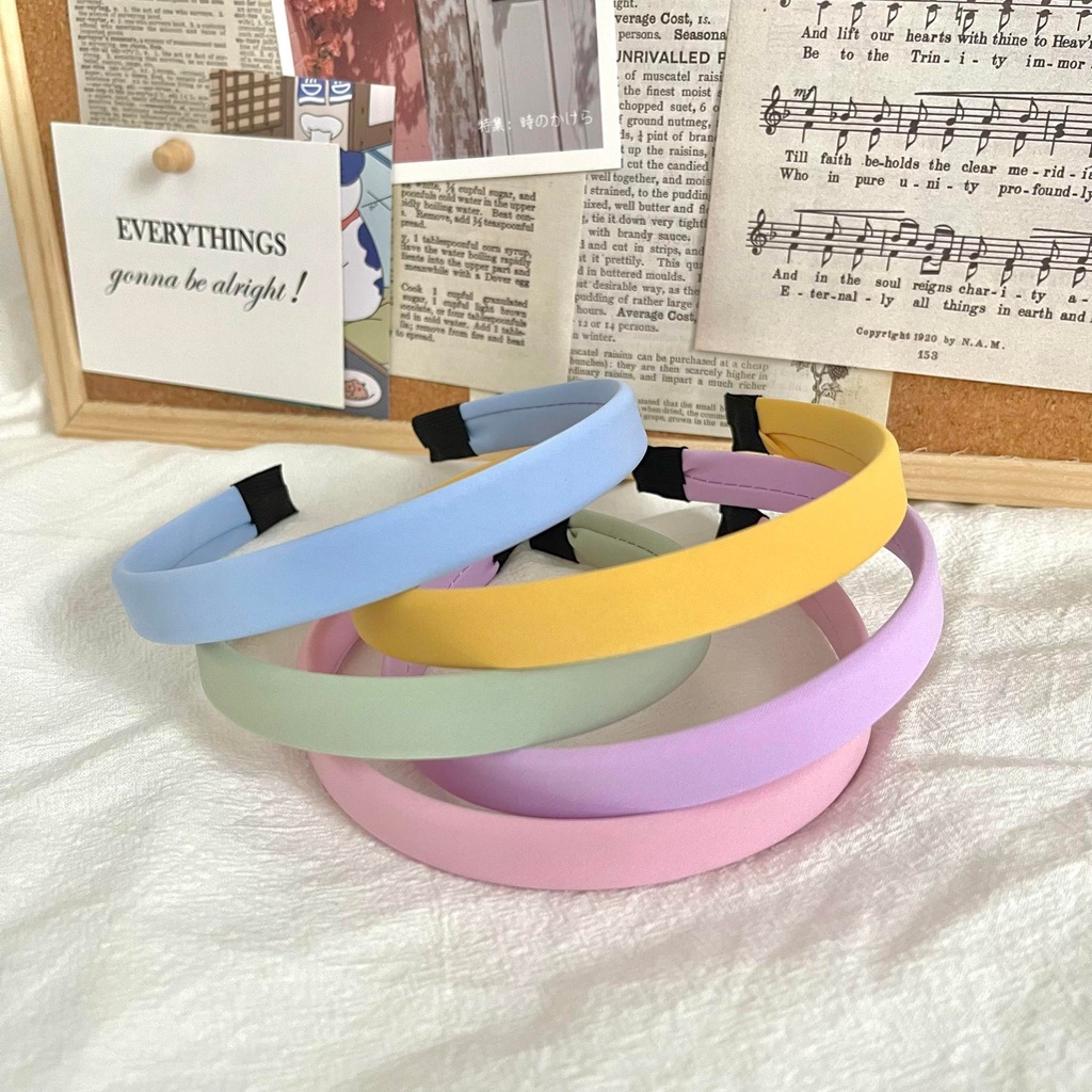Bờm/Băng Đô cài tóc trơn pastel cuốn vải đơn giản dễ phối đồ