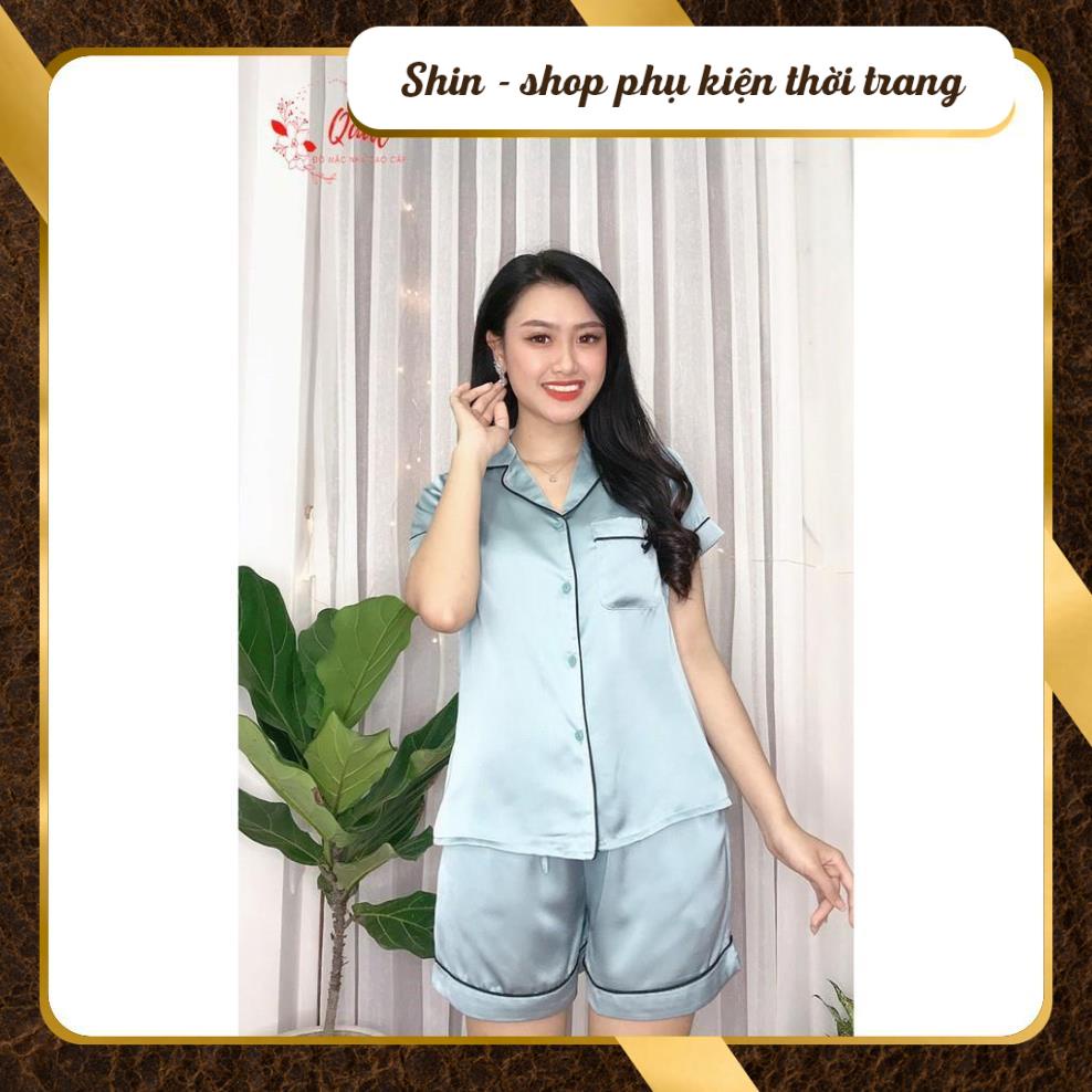 Đồ Mặc Nhà Cao Cấp - Pijama Cộc Tay Quần Đùi  Lụa Satin Trơn - Đủ size  - Mẫu HOT Nhất Hè 2020