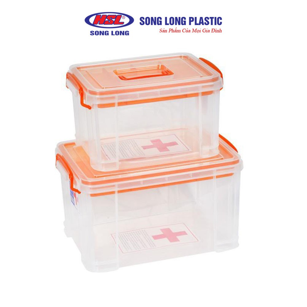 Bộ 2 hộp thuốc y tế cho gia đình nhựa Song Long Plastic cỡ trung và cỡ đại freeship