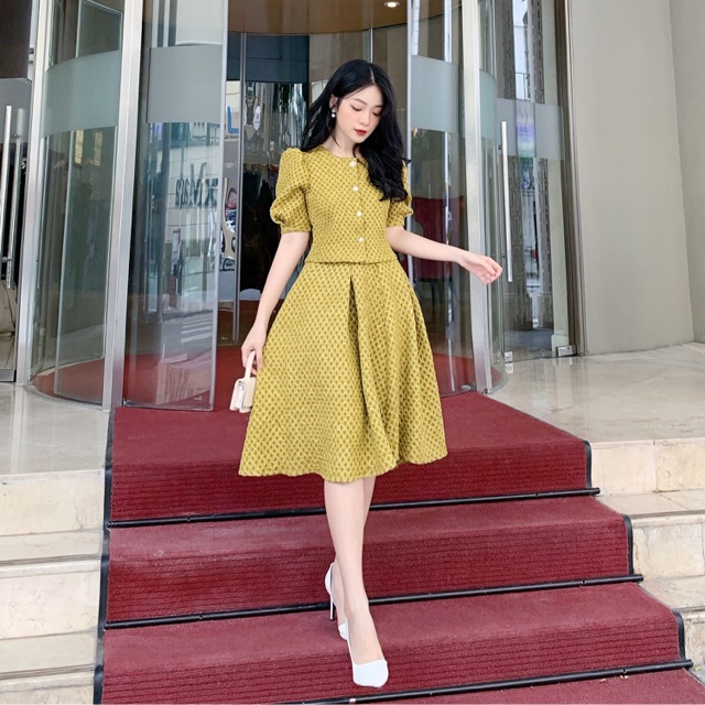 Set gấm chân váy dài SE650 KYMIE