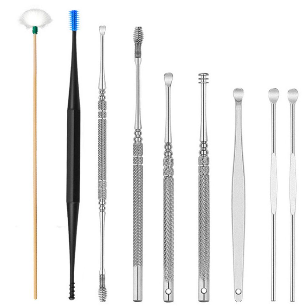 Bộ Dụng Cụ Lấy Ráy Tai Chất Lượng Cao Chuyên Dùng|Dụng Cụ Massage Tai Hai Đầu Bằng Thép Không Gỉ Cao Cấp Tiện Dụng