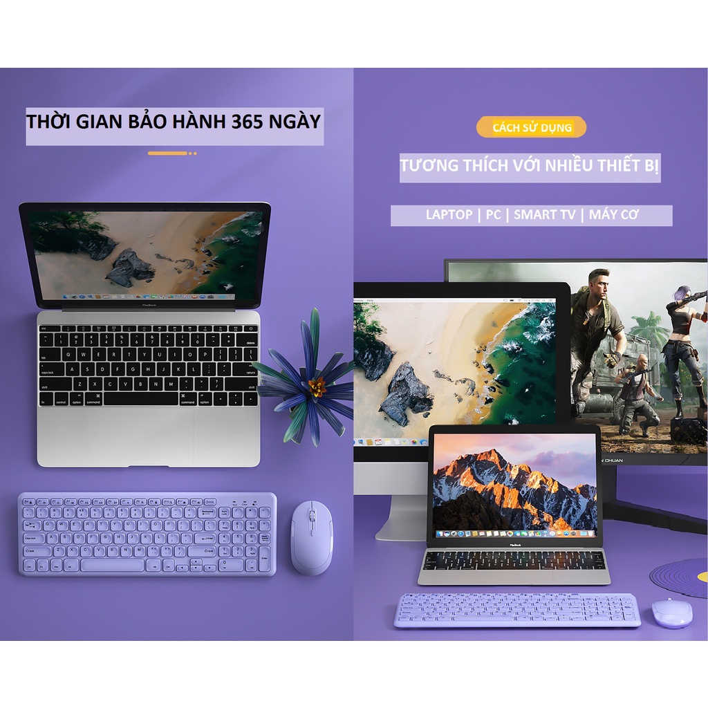 ORDER- BỘ BÀN PHÍM+ CHUỘT KHÔNG DÂY B.O.W HW256A KÈM HÌNH THẬT