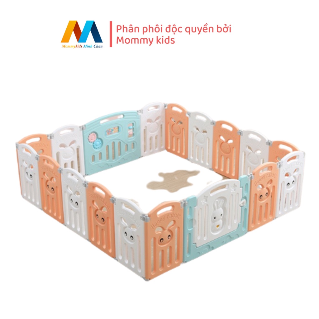 Quây cũi MOMMYKIDS MINH CHÂU gấp gọn CHẤT LIỆU Nhựa nguyên sinh MẪU CON THỎ