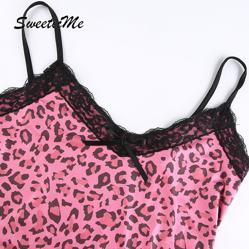 Đầm Hai Dây Phối Ren In Họa Tiết Da Báo Thời Trang Quyến Rũ Cho Nữ | BigBuy360 - bigbuy360.vn