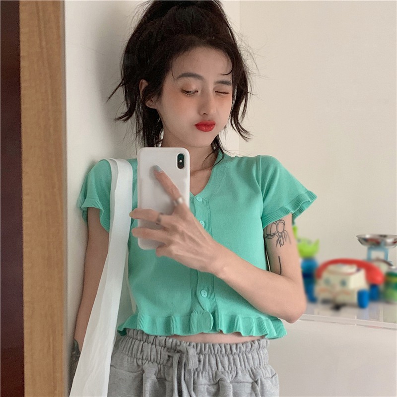 Áo Thun Ngắn Tay Cổ Chữ V Thời Trang Cho Nữ