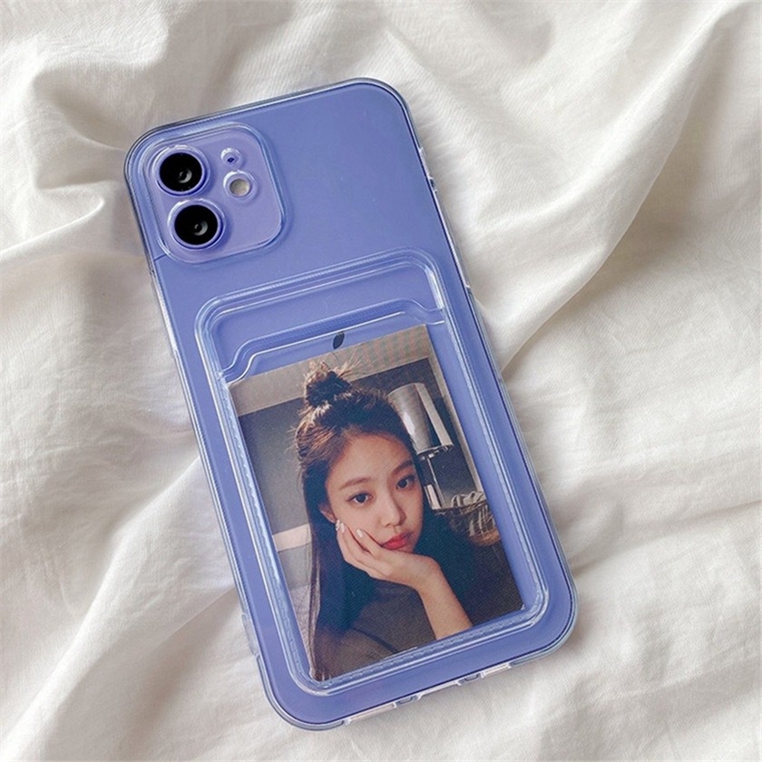 👏Ready Stock🎀 Ốp Điện Thoại Mềm Siêu Mỏng Có Ngăn Đựng Thẻ Cho Compatible For iPhone 13 12 Pro Max SE2020 11 Pro Max X Xr Xs Max 8 7 6 6s Plus