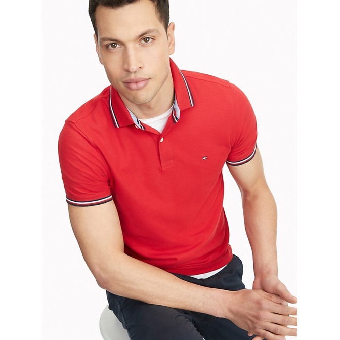 ✅  Áo polo Tommy Hilfiger REGULAR FIT TOMMY TIPPED POLO