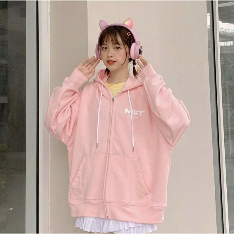 Áo khoác nữ hoodie in chữ mst nhiều màu cá tính