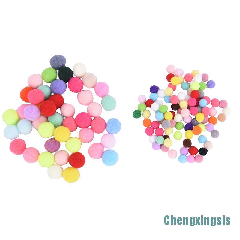 Bộ 100 Quả Cầu Lông Xù Nhiều Màu 10mm 20mm