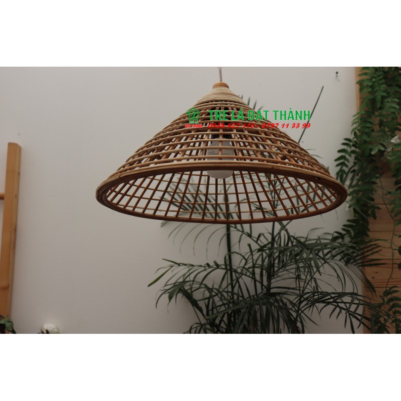 Chao đèn mây trang trí sân thượng đèn nón thưa