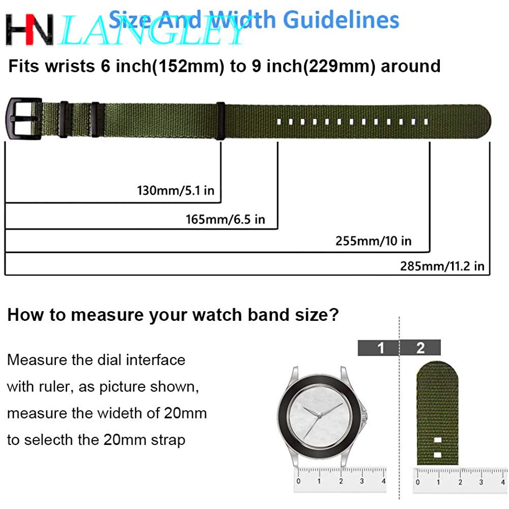 Dây Đeo Đồng Hồ Nylon Co Giãn Cao Cấp 20mm 22mm