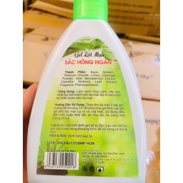 Keo lột mụn than hoạt tính Sắc Hồng Ngân chai 200gram