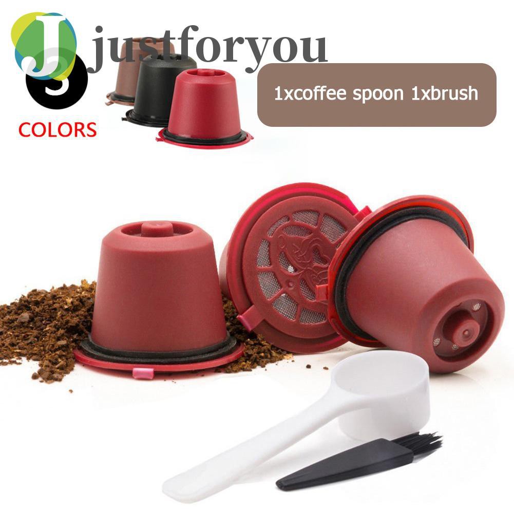 Justforyou2 3pcs Refillable Reusable Coffee Capsule Filters for Nespresso Machine