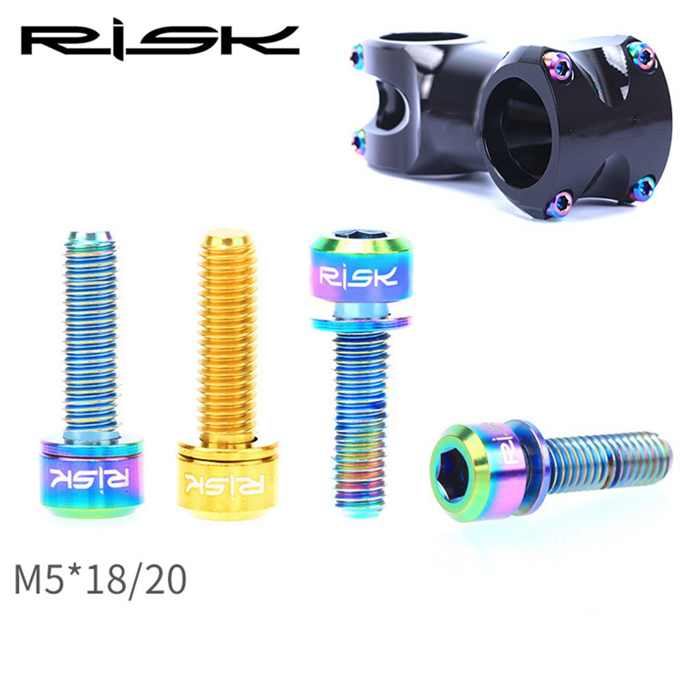 Bộ 6 Ốc Vít Titan M5x20mm Siêu Nhẹ Gắn Tay Lái Xe Đạp Leo Núi M5x18mm