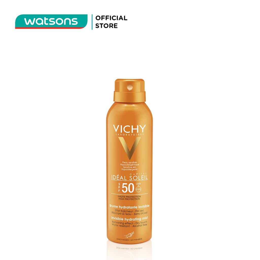 Chai Xịt Chống Nắng Vichy Ideal Soleil Dạng Phun Sương Lâu Trôi SPF50 Chống Tia Uva + UVB 200ml