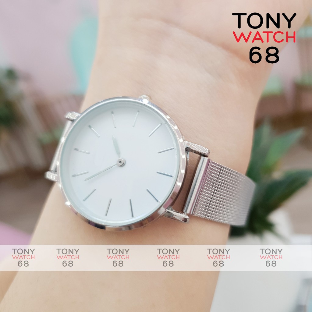 S2 Đồng hồ nữ dây kim loại vàng hồng size 26mm hàng hiệu Tony Watch 68 410