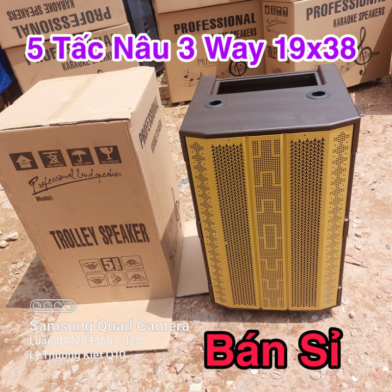 Vỏ Thùng Loa Kéo 5 Tấc 3 Way 19x38 Có Thùng Giấy
