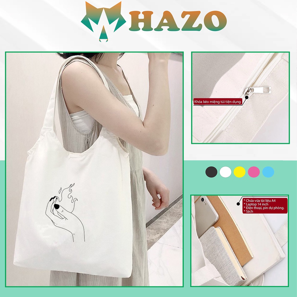 TÚI TOTE TRẮNG CHẤT VẢI CANVAS 1037 BẮT LỬA DỄ THƯƠNG HÀNG CHUẨN ĐẸP