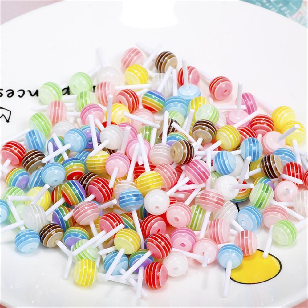 Set 20 Phụ Kiện Trang Trí Móng Acrylic Hình Kẹo Mút DIY