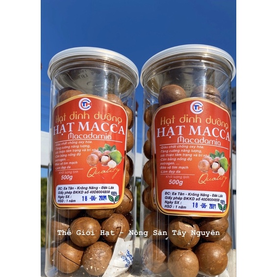 500g Hạt Macca Organic Sạch Đăk Lăk /Hộp kèm đồ khui