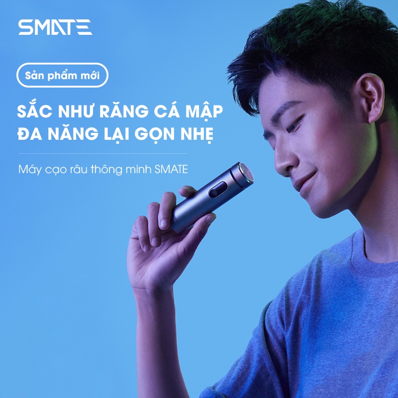 Máy Cạo Râu Cầm Tay Smate ST-R201 - Sạc Nhanh Type-C Kháng Nước IPX7 Bảo Vệ Da Mặt Màn Hình LCD Cao Cấp