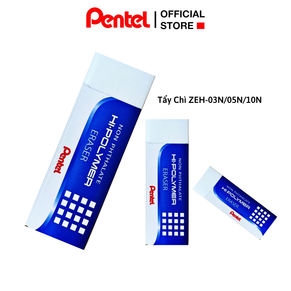 Tẩy Chì Không Bụi Hi-Polymer  Pentel | An Toàn Cho Sức Khỏe | Tẩy Sạch Mọi Loại Chì | Chất Liệu An Toàn Cho Trẻ Nhỏ |