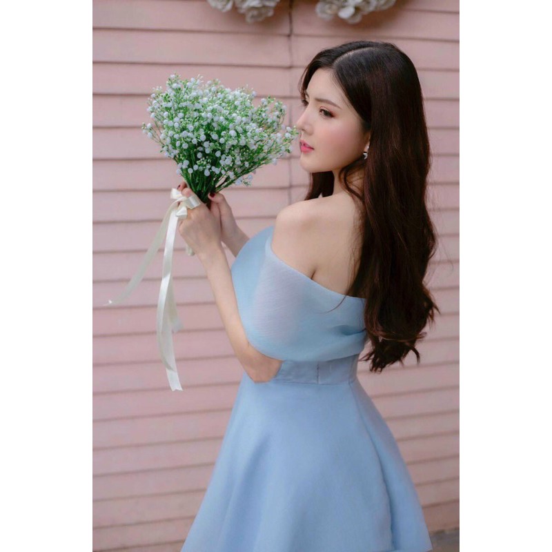 🌸ĐẦM DẠ HỘI BẸT VAI ĐÍNH HOA HỒNG THƯỚT THA 🥀🥀 370k