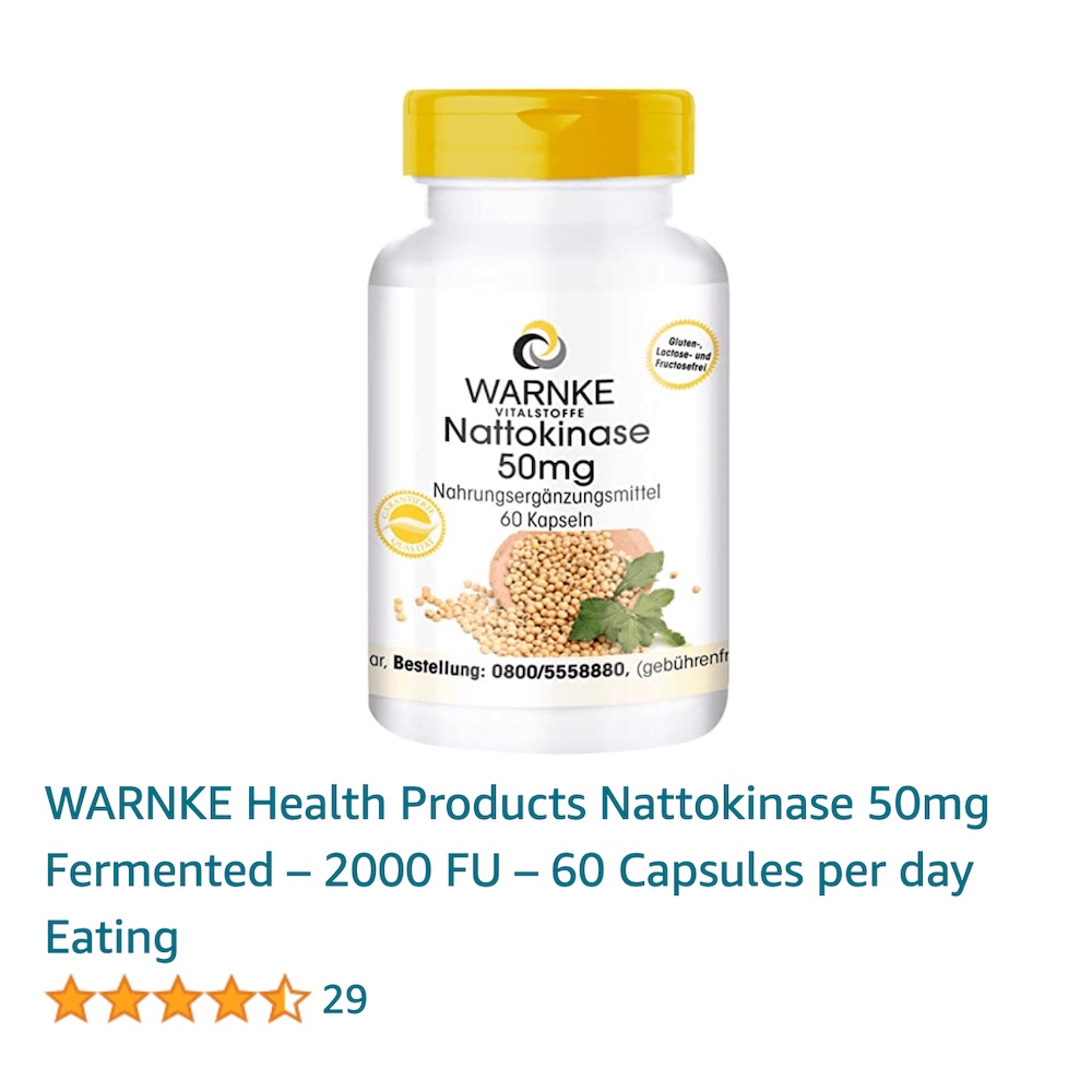 Viên Uống phòng ngừa tai biến đột quỵ WARNKE Nattokinase của Đức 50mg 60 Viên cho người lớn cao tuổi - mẹ bean bon