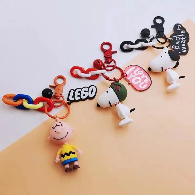 Mặt trang trí hình nhân vật hoạt hình Charlie/Snoopy dùng để trang trí cặp đi học/móc chìa khóa/làm quà tặng