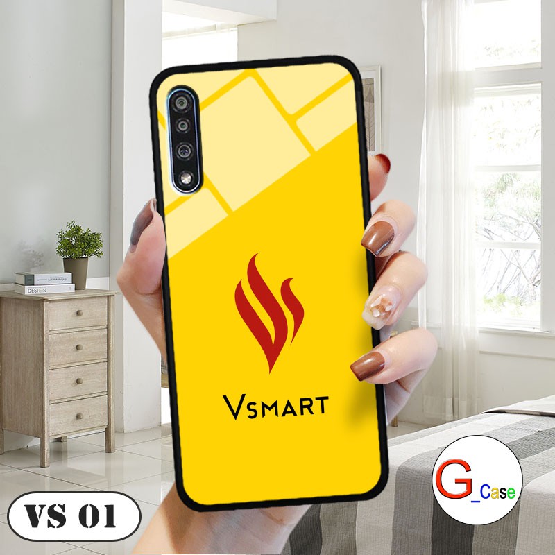 Ốp lưng Vsmart Live - lưng kính in logo hãng điện thoại