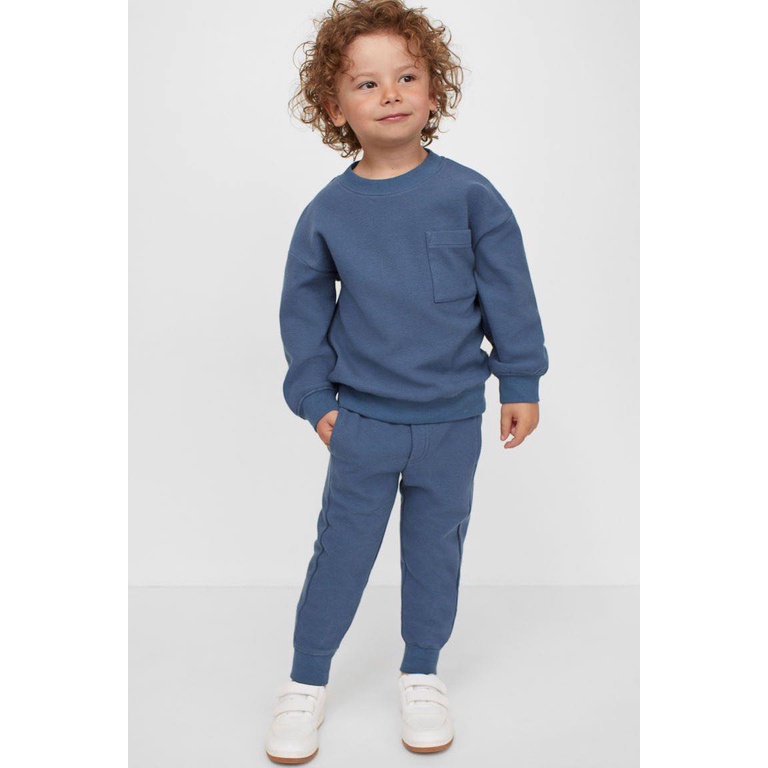 B445 - Bộ nỉ gân đơn giản HM cho bé