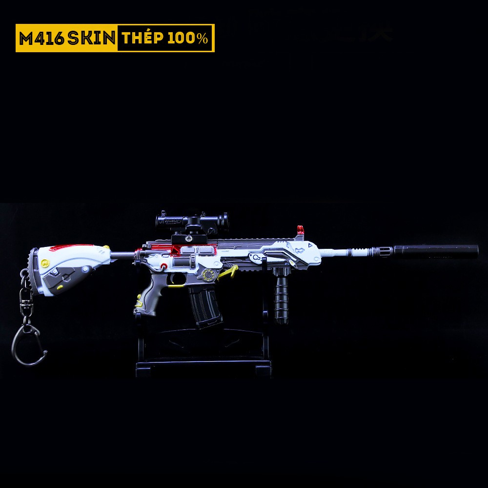 Mô HÌnh PUBG M416 SKin Người Du Hành Tặng Kèm FUll Phụ Kiện Và Kệ Trưng Bày 19cm