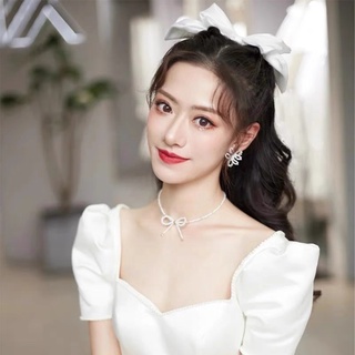 [Phụ kiện tóc] Kẹp nơ trắng cổ điển - MS915