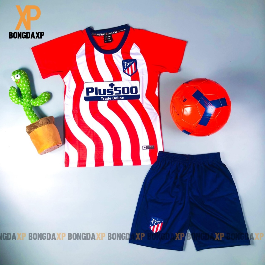 Quần áo bóng đá trẻ em, đồ đá banh Ac Milan Đỏ Trẻ em Vải thun lạnh cao cấp